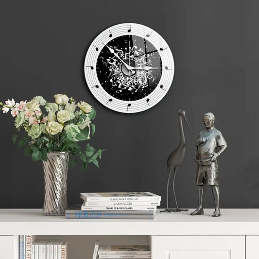 Galerie Vivante Horloge murale décorative en verre de 30.48 cm Vivantes Melodies